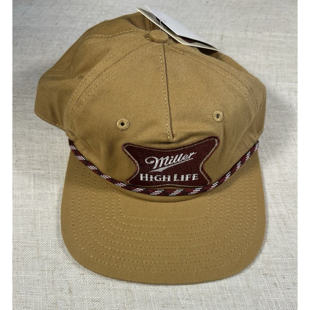 Miller High Life Rope Hat Tan Snapback Brand New Beer Promo Cap